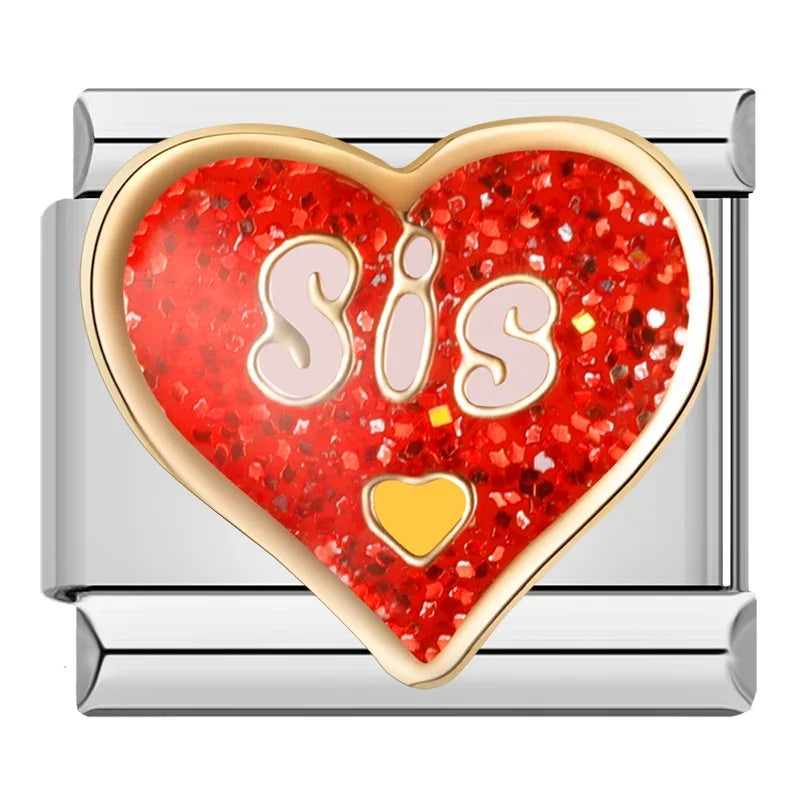 Sister Sparkling Heart - Silver Charm