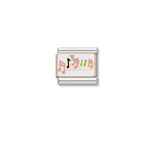 Colorful Music Notes - Silver Charm