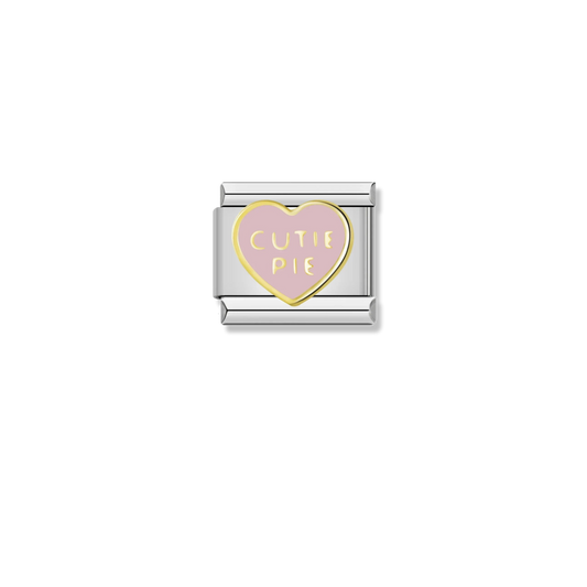 Cutie Pie Love Heart - Silver Charm