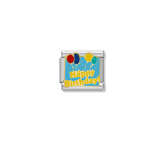 Happy Birthday Balloons - Silver Charm