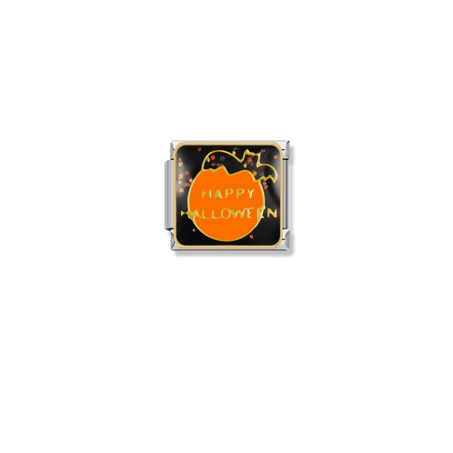 Happy Halloween Pumpkin - Silver Charm