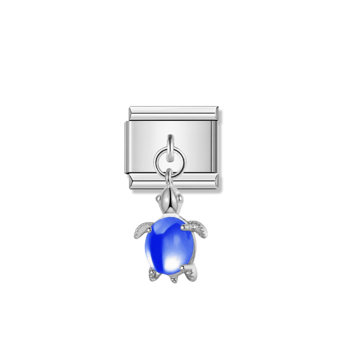 Lovely Deep Blue Turtle – silver Italian pendant charm by Italycharm