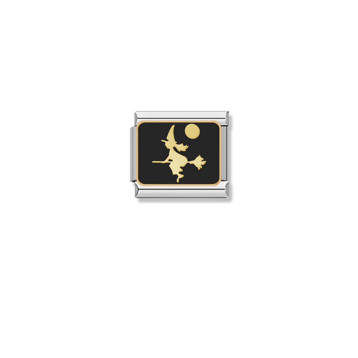 Witch On Broomstick - Silver Charm