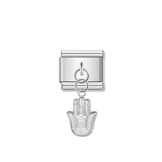 Hamsa Hand – Silver Italian Pendant Charm – Italian charm by Italycharm