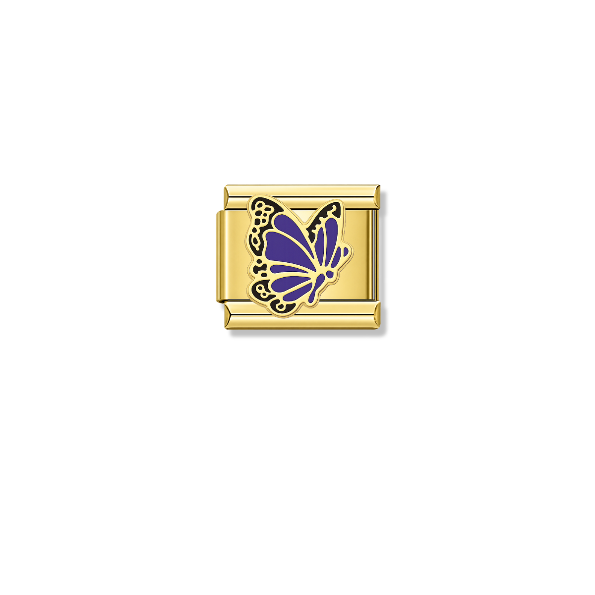 Dark Blue Butterfly – gold Italian charm by Italycharm