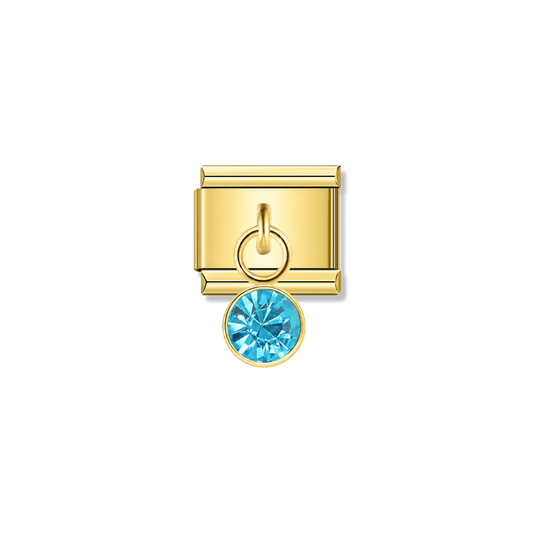 December Birthstone with CZ – gold Italian pendant charm by Italycharm