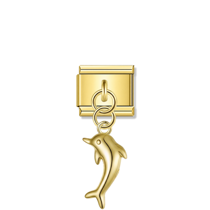 Dolphin – Gold Italian Pendant Charm – Italian charm by Italycharm