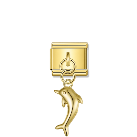 Dolphin – Gold Italian Pendant Charm – Italian charm by Italycharm