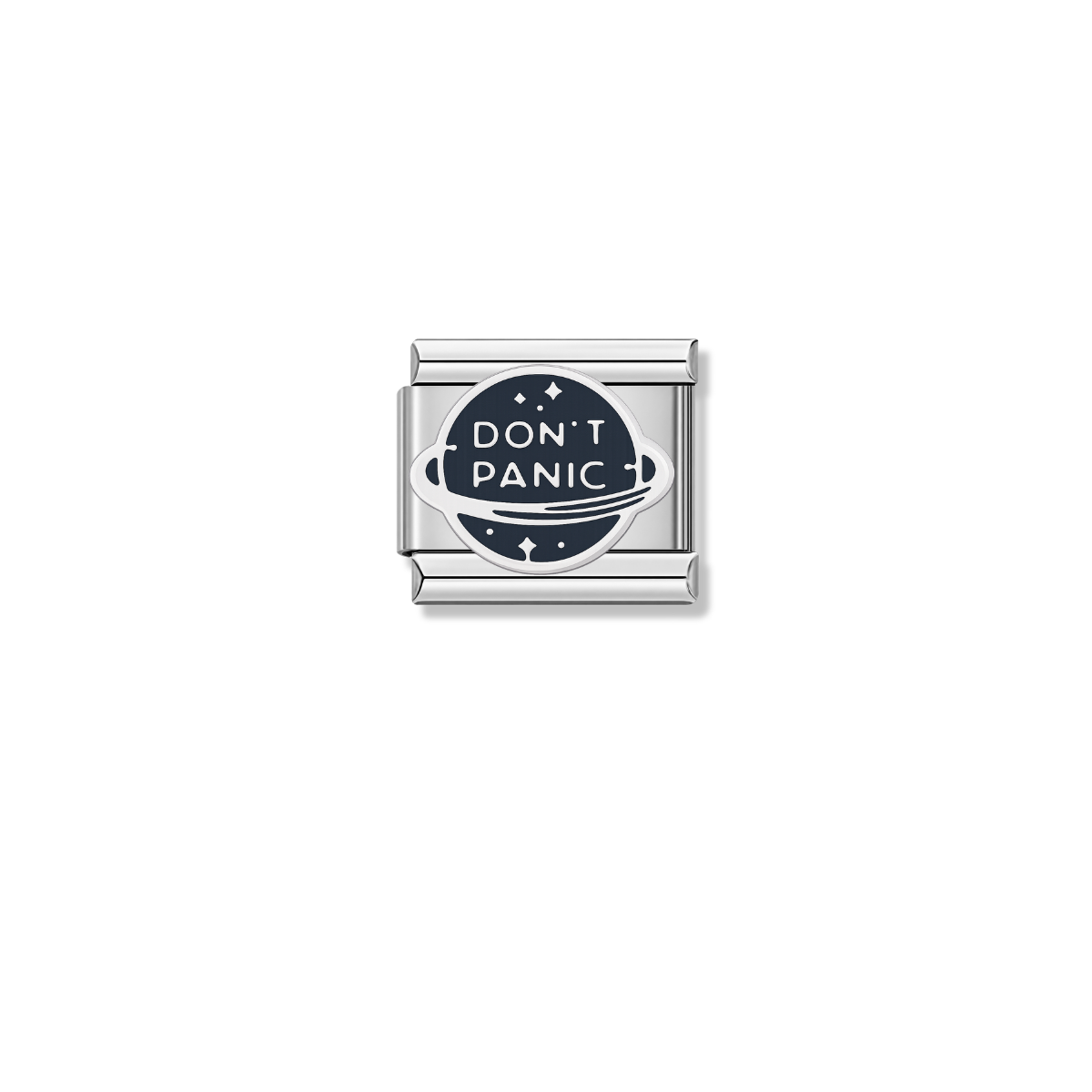 Don't Panic – silver Italian charm by Italycharm