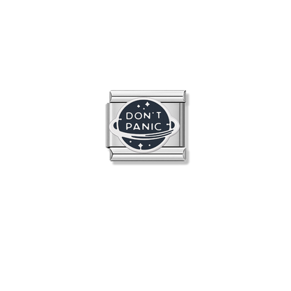 Don't Panic – silver Italian charm by Italycharm