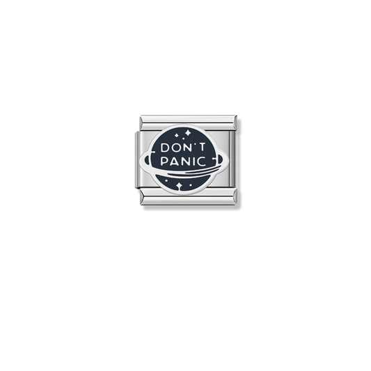 Don't Panic – silver Italian charm by Italycharm