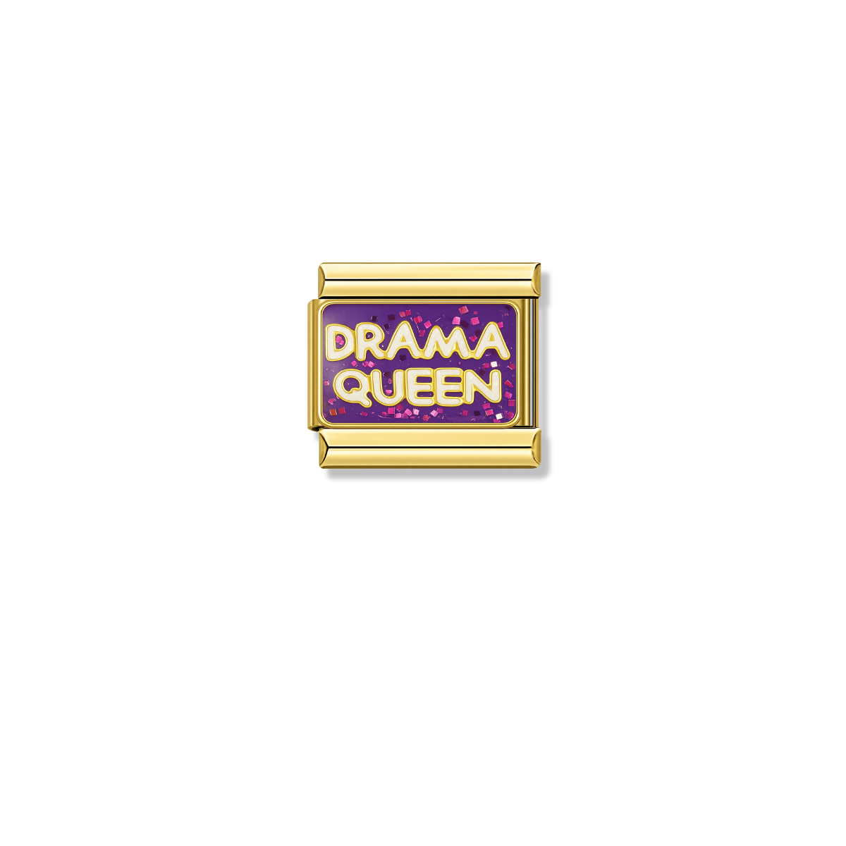 Drama Queen – gold Italian charm by Italycharm