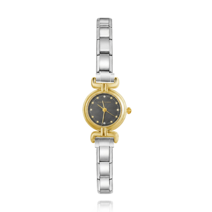 Duet Élégance – Black Dial Women's Watch | Italycharm – Italian charm watch by Italycharm