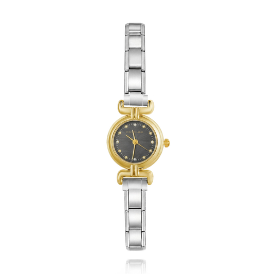 Duet Élégance – Black Dial Women's Watch | Italycharm – Italian charm watch by Italycharm