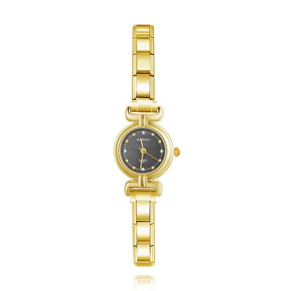 Duet Élégance – Black Dial Gold Women's Watch | Italycharm – Italian charm watch by Italycharm