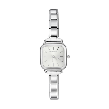 Elara Square – Classic Silver | Italycharm Women's Watch – Italian charm watch by Italycharm