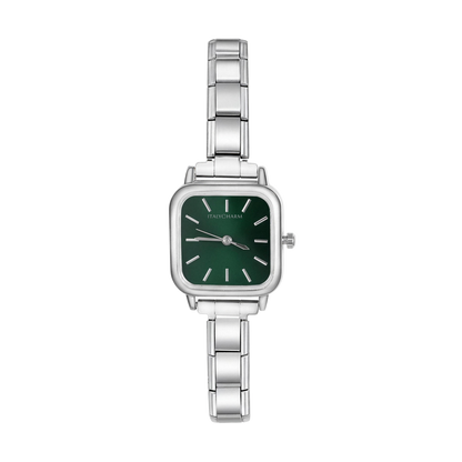 Elara Square – Emerald Forest | Italycharm Women's Watch – Italian charm watch by Italycharm