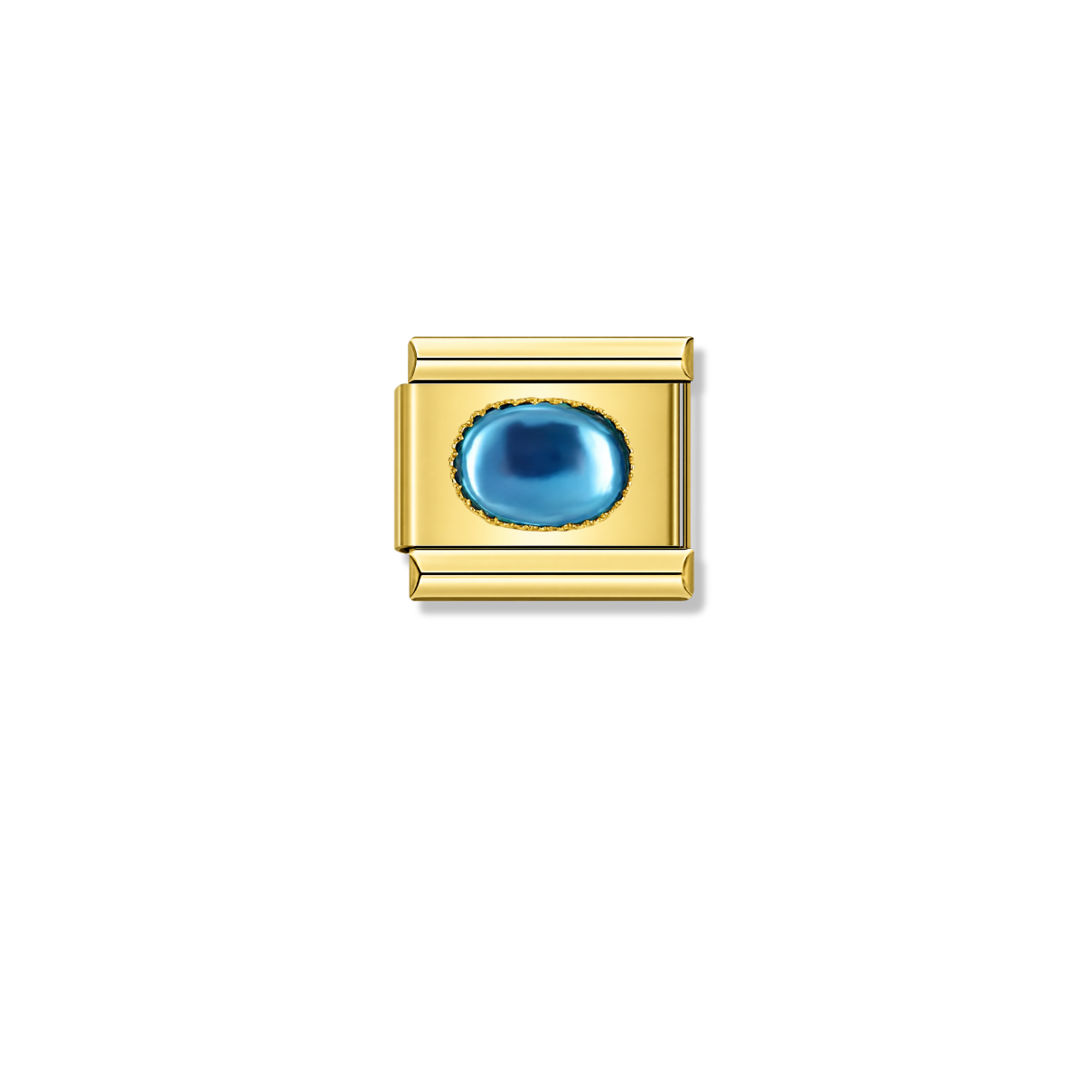 Elegant Blue Resin – gold Italian charm by Italycharm