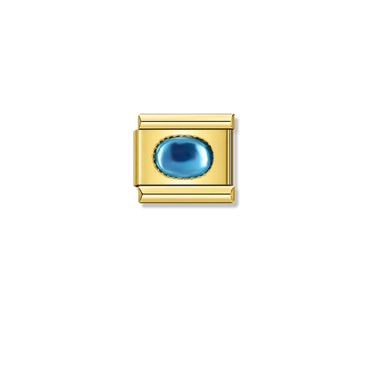 Elegant Blue Resin – gold Italian charm by Italycharm