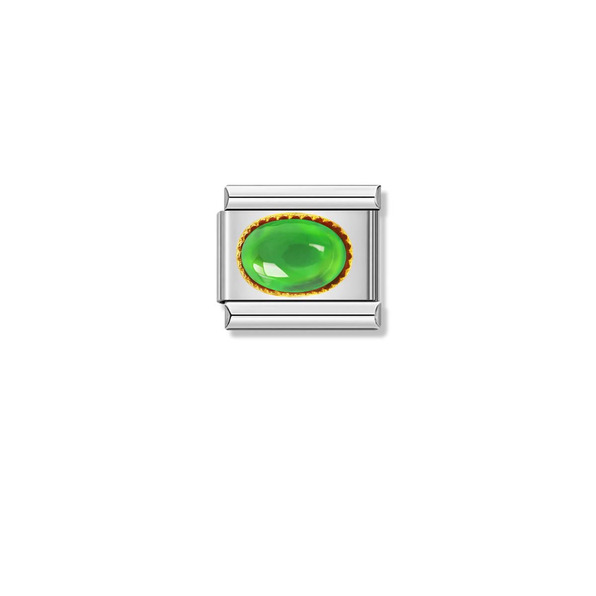 Elegant Emerald Resin – silver Italian charm by Italycharm