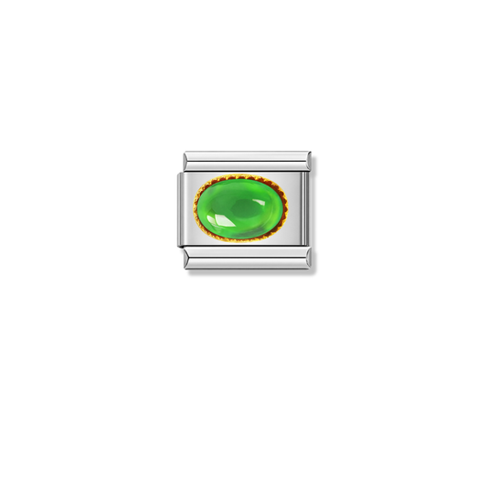 Elegant Emerald Resin – silver Italian charm by Italycharm