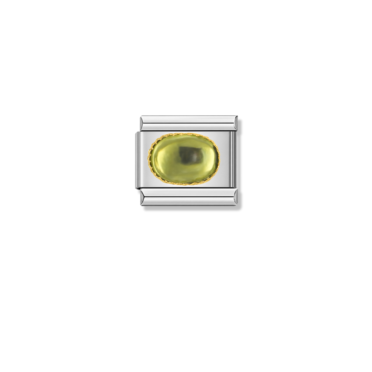 Elegant Olive Resin – silver Italian charm by Italycharm