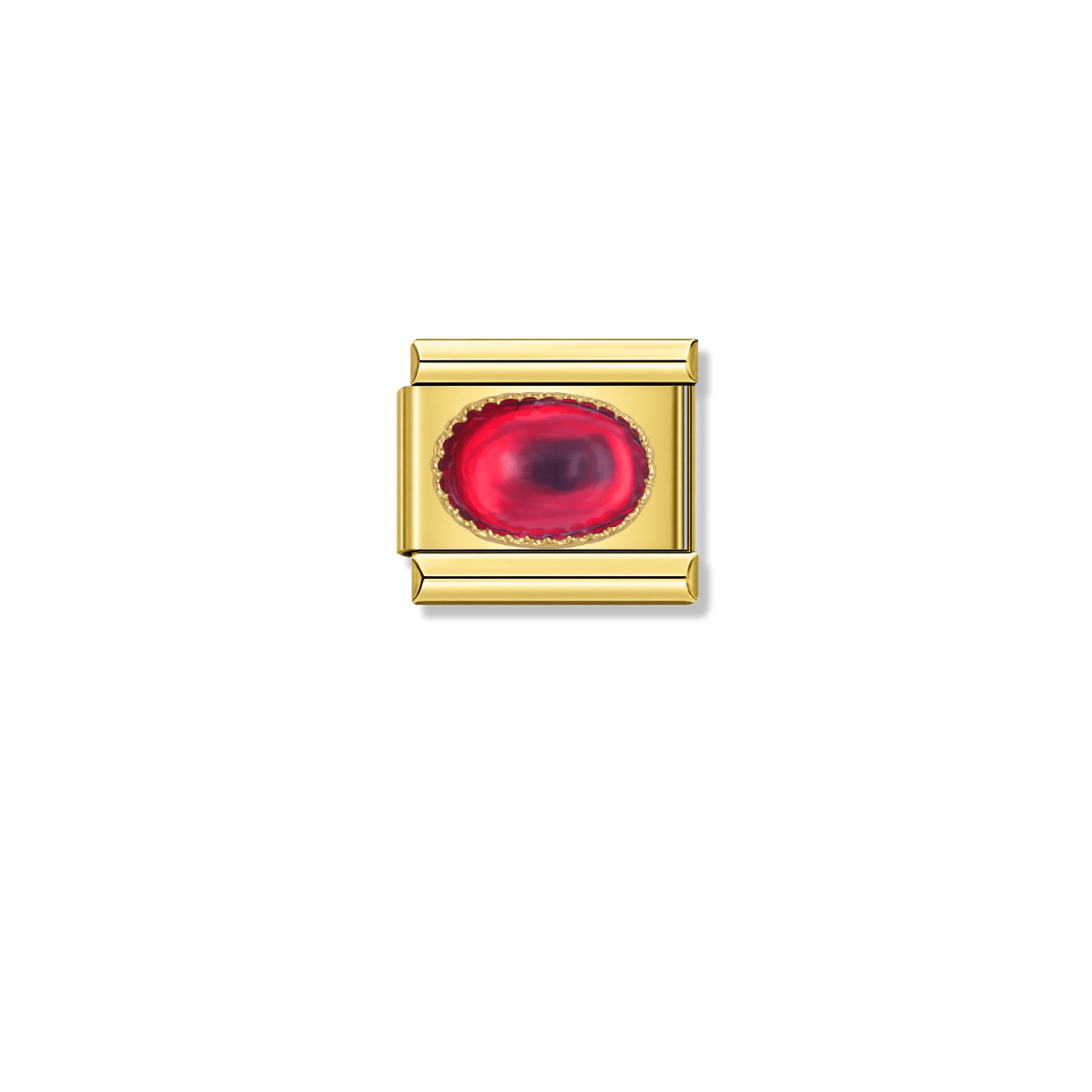 Elegant Ruby Resin – gold Italian charm by Italycharm