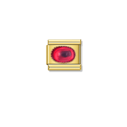 Elegant Ruby Resin – gold Italian charm by Italycharm