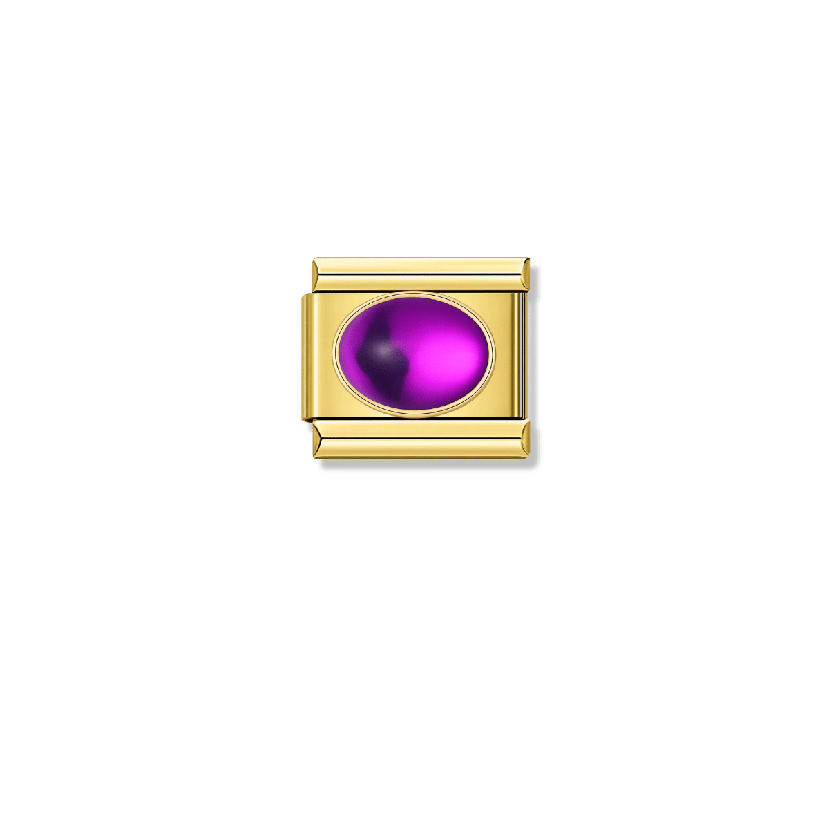 Enchanted Purple Resin Gem – gold Italian charm by Italycharm
