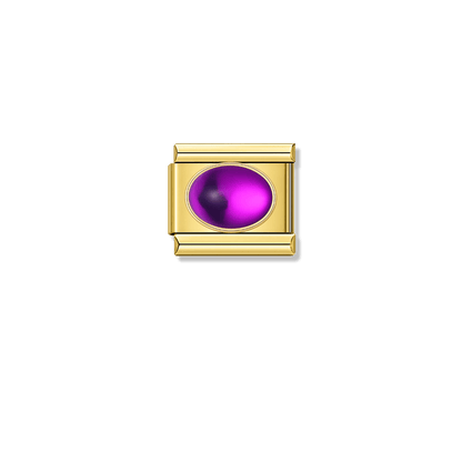 Enchanted Purple Resin Gem – gold Italian charm by Italycharm