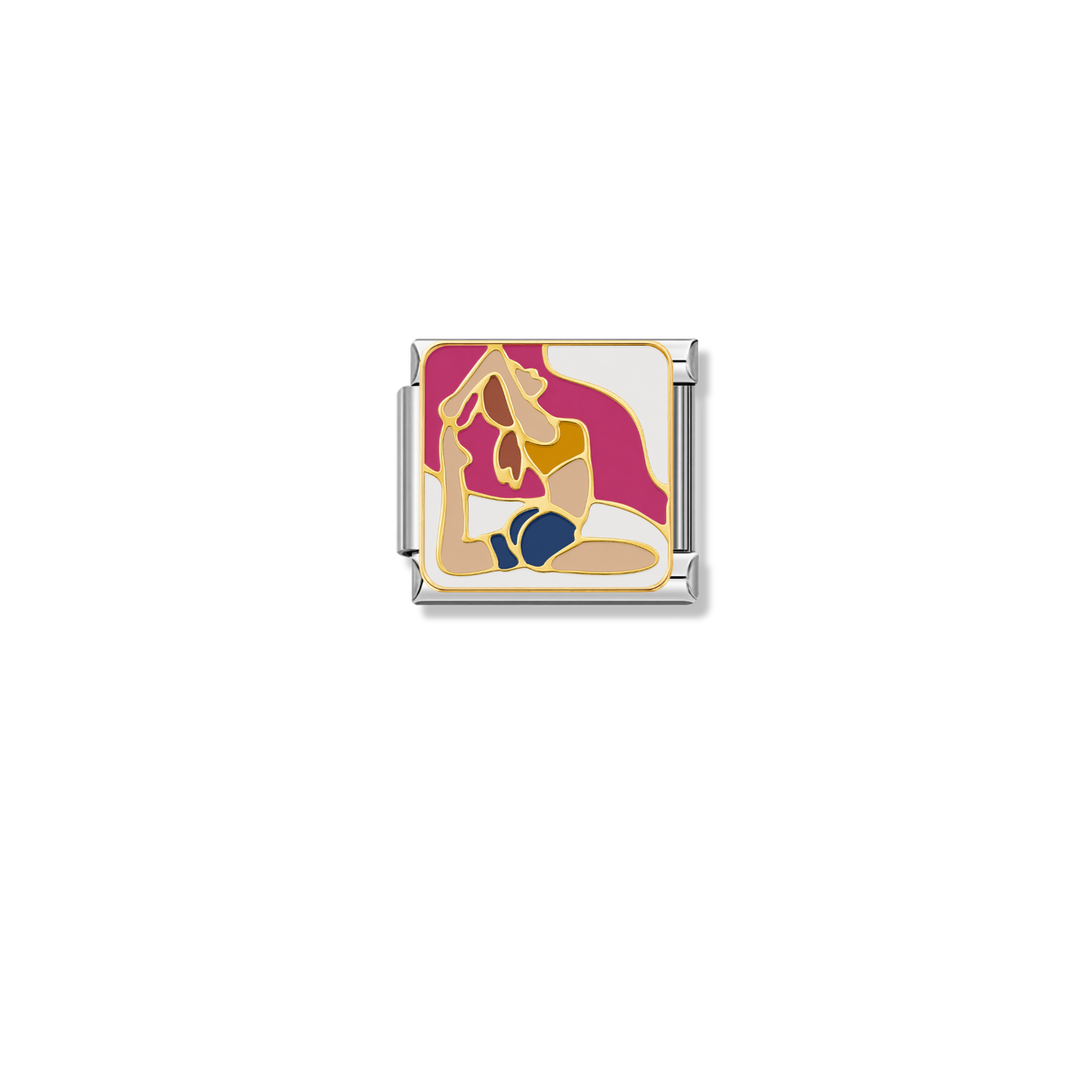 Fitness Yoga – silver Italian charm by Italycharm