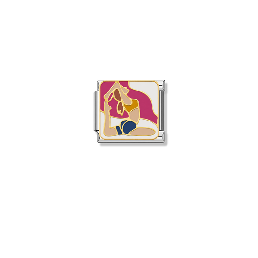 Fitness Yoga – silver Italian charm by Italycharm