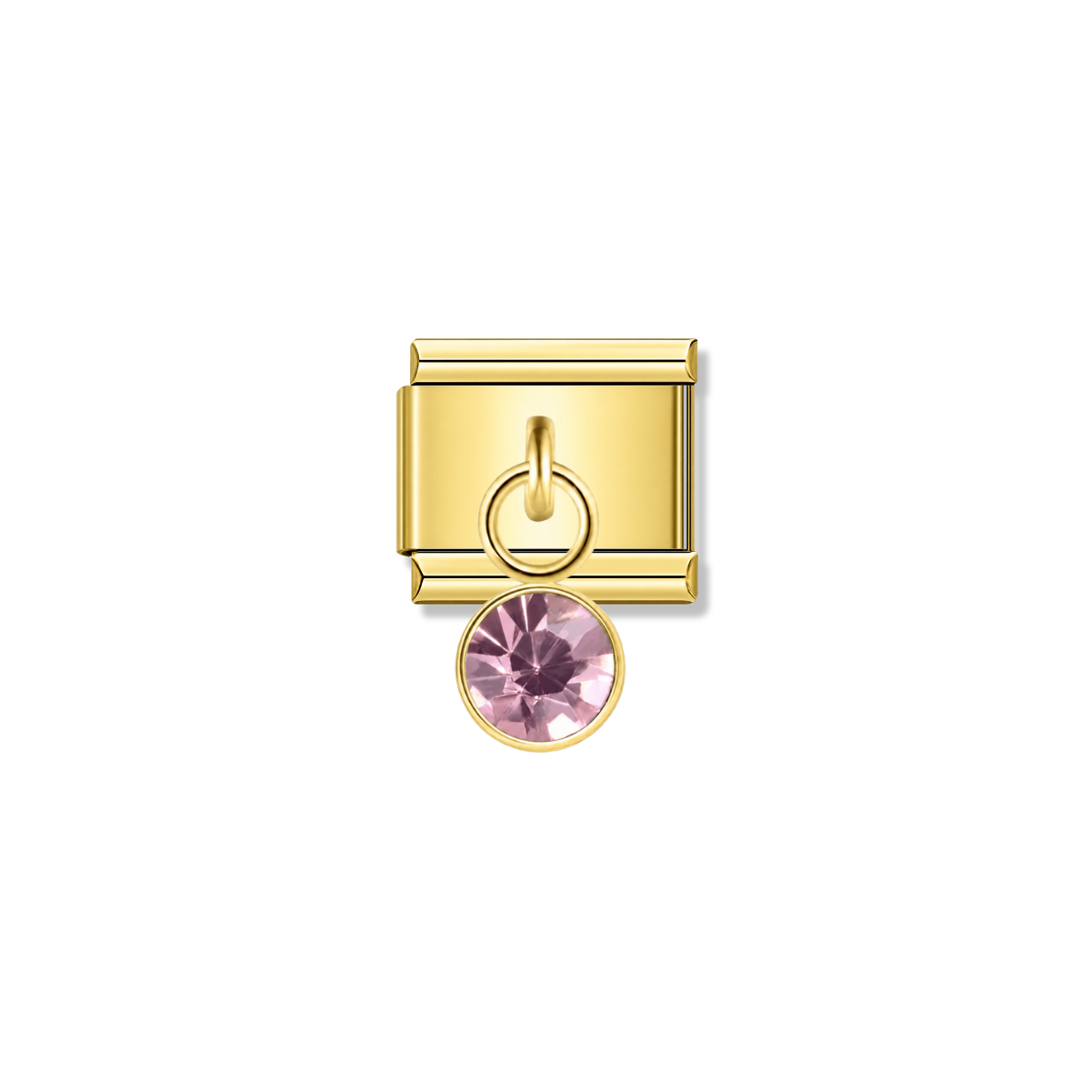 February Birthstone with CZ – gold Italian pendant charm by Italycharm