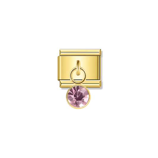 February Birthstone with CZ – gold Italian pendant charm by Italycharm