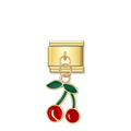 Festive Cherry - Gold Pendant Charm