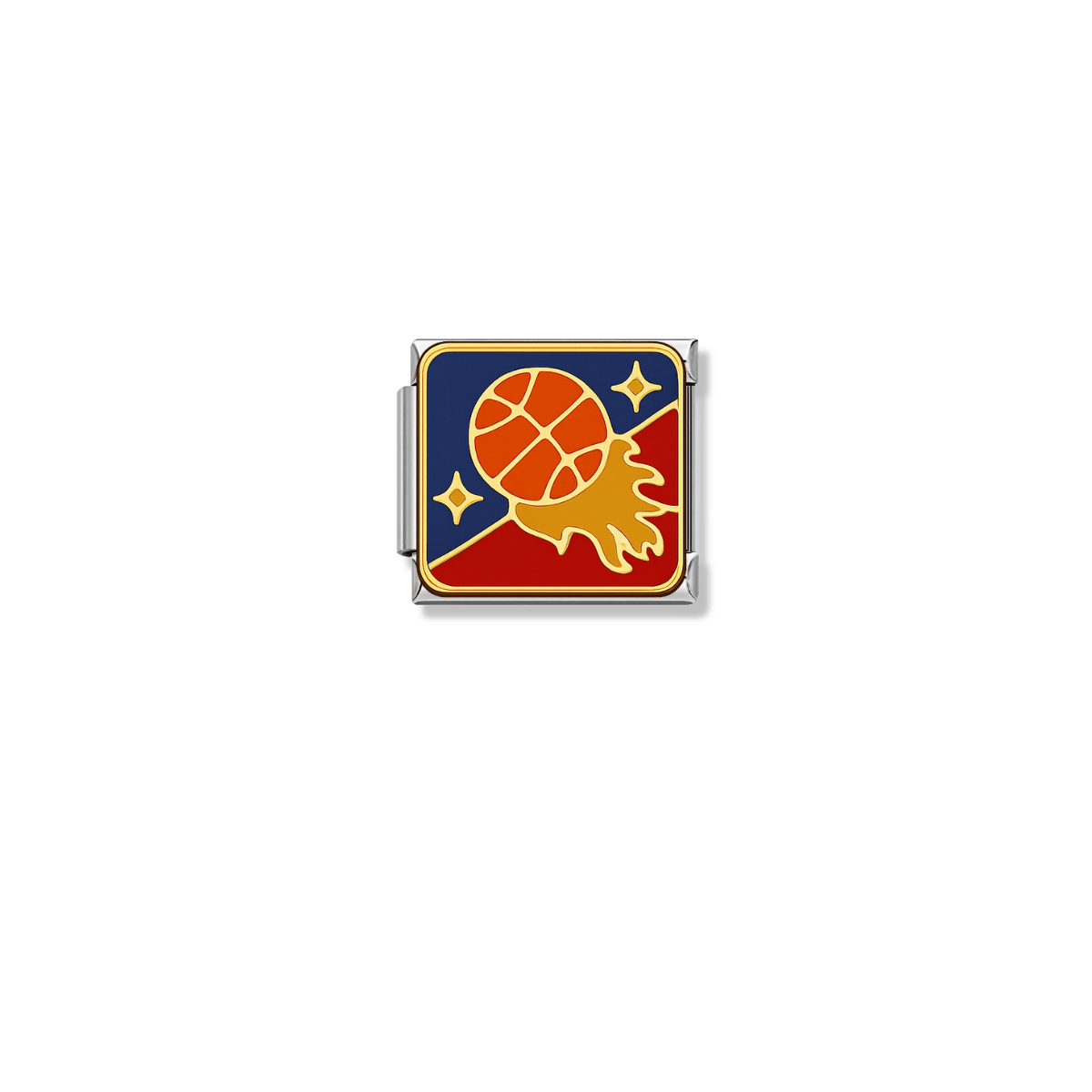 Fireball Basketball – silver Italian charm by Italycharm