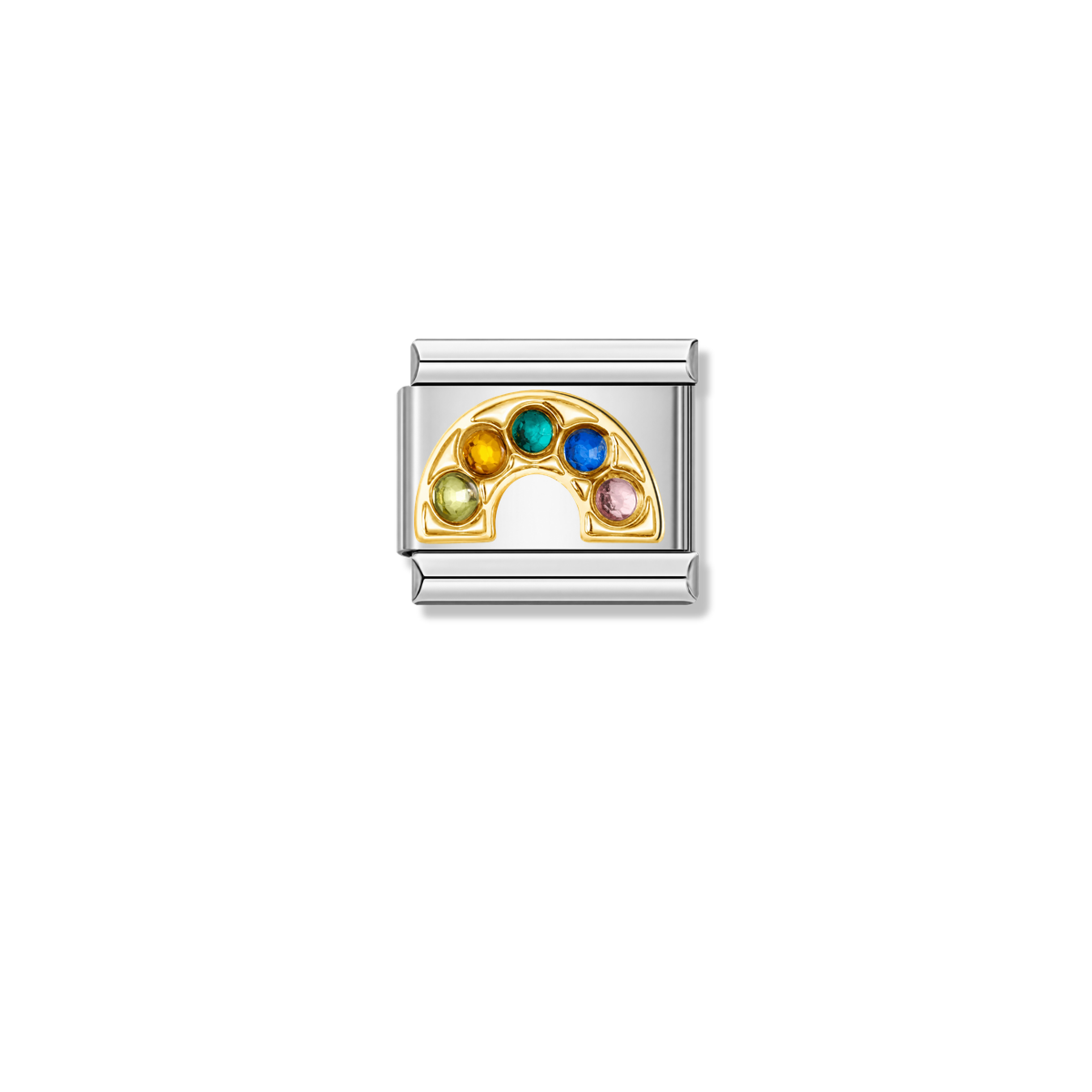 Five-Color Rainbow with CZ – silver Italian charm by Italycharm