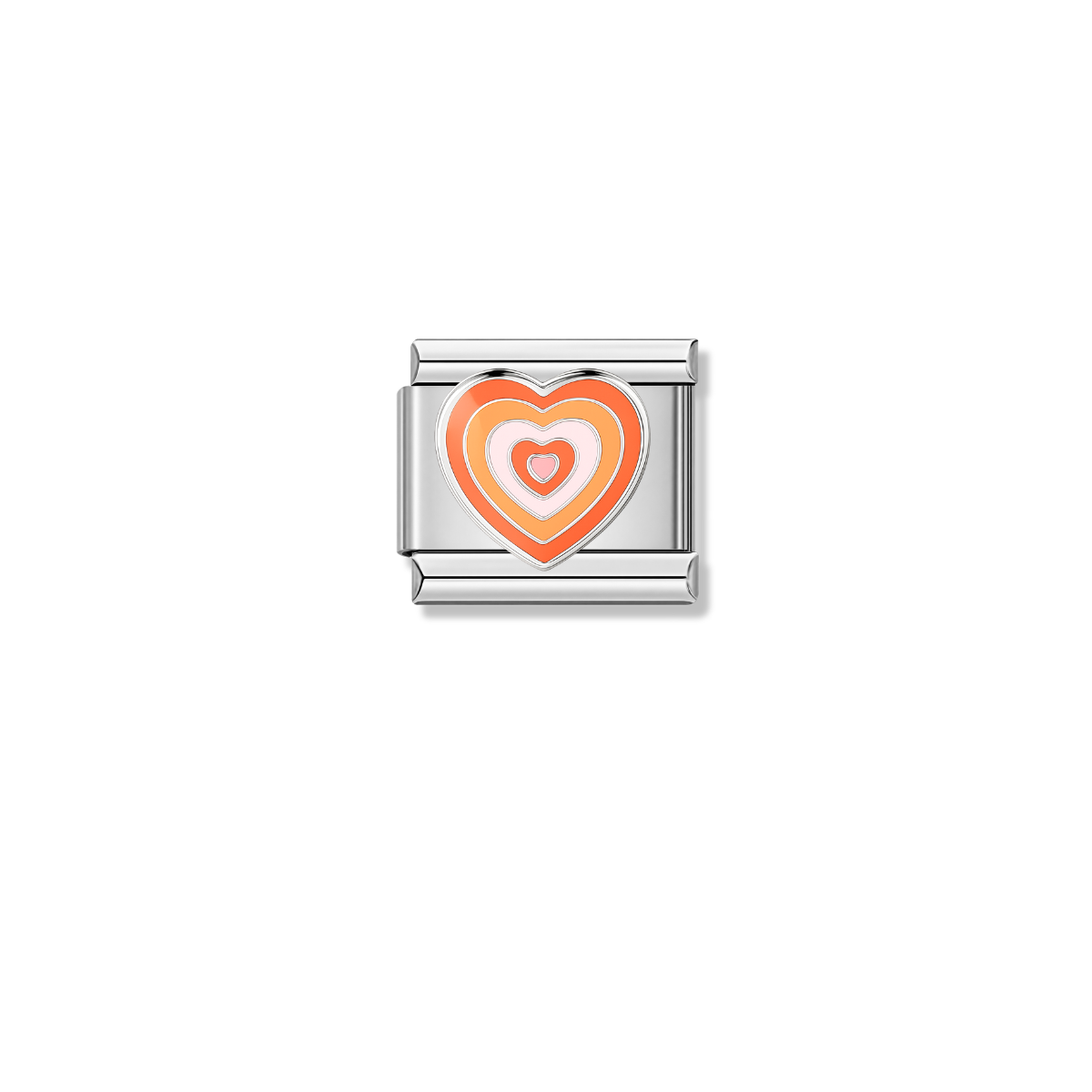 Fluttering Orange Heart – silver Italian charm by Italycharm