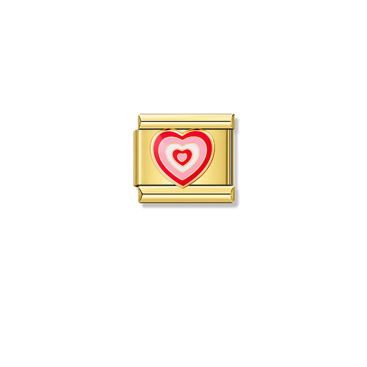 Fluttering Red Heart – gold Italian charm by Italycharm