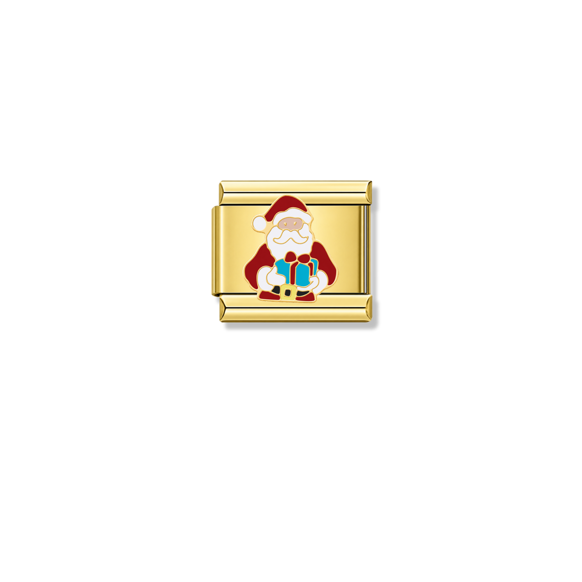 Giftful Santa – gold Italian charm by Italycharm