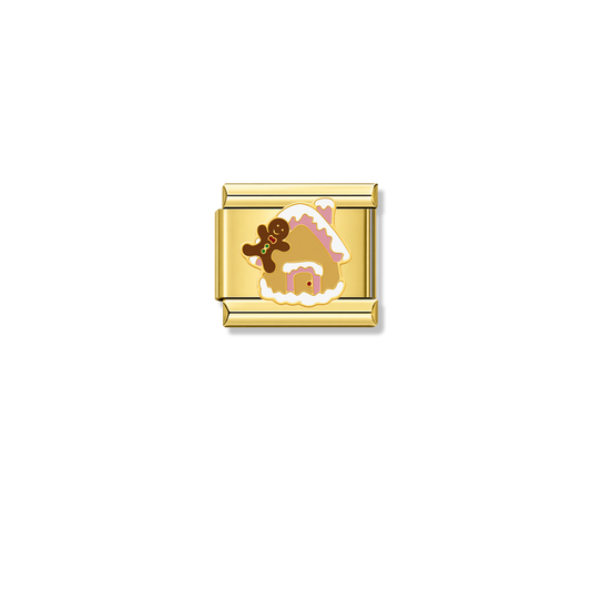 Gingerbread House – gold Italian charm by Italycharm