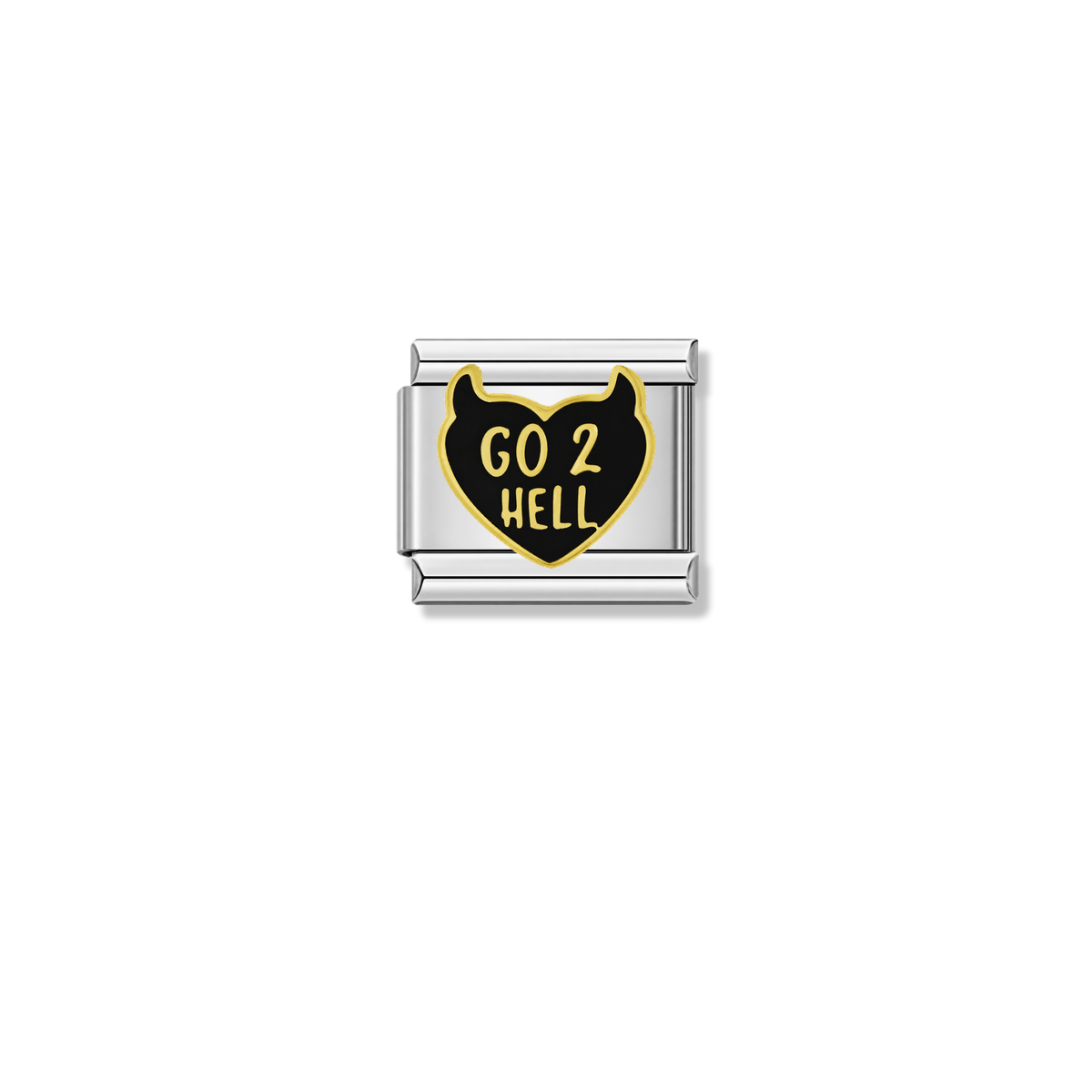 Go 2 Hell – silver Italian charm by Italycharm