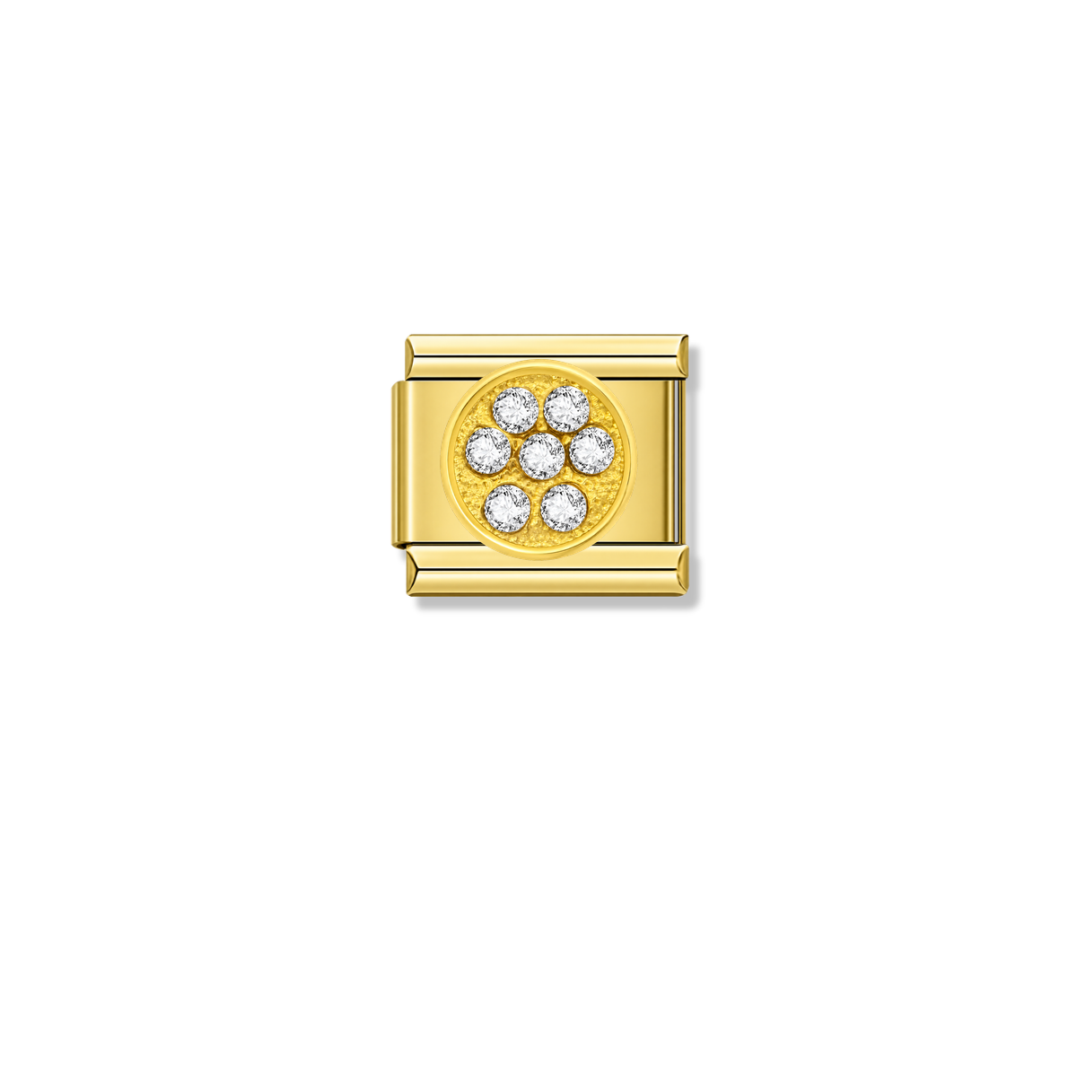 Golden Highlight with CZ – gold Italian charm by Italycharm