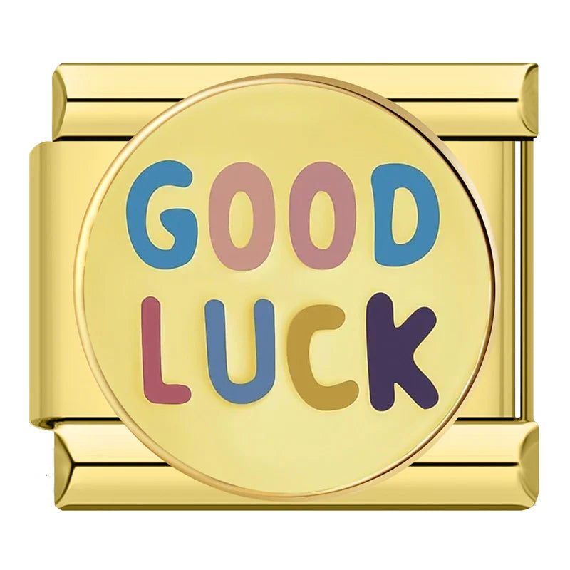 GOOD LUCK - Gold Italian Charm