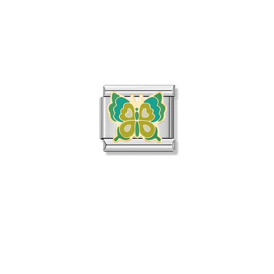 Gorgeous Green Butterfly – silver Italian charm by Italycharm