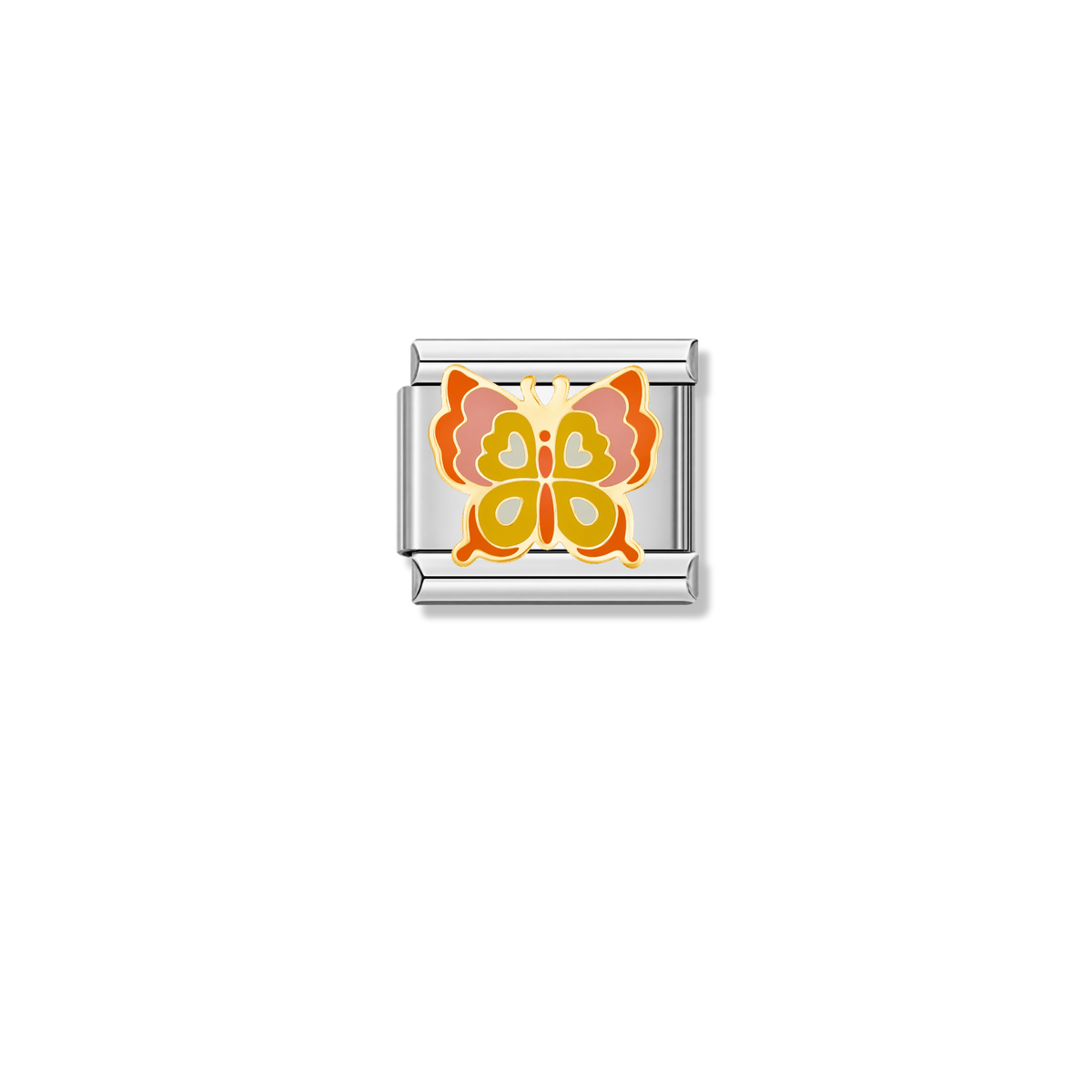 Gorgeous Orange Butterfly - Silver Charm