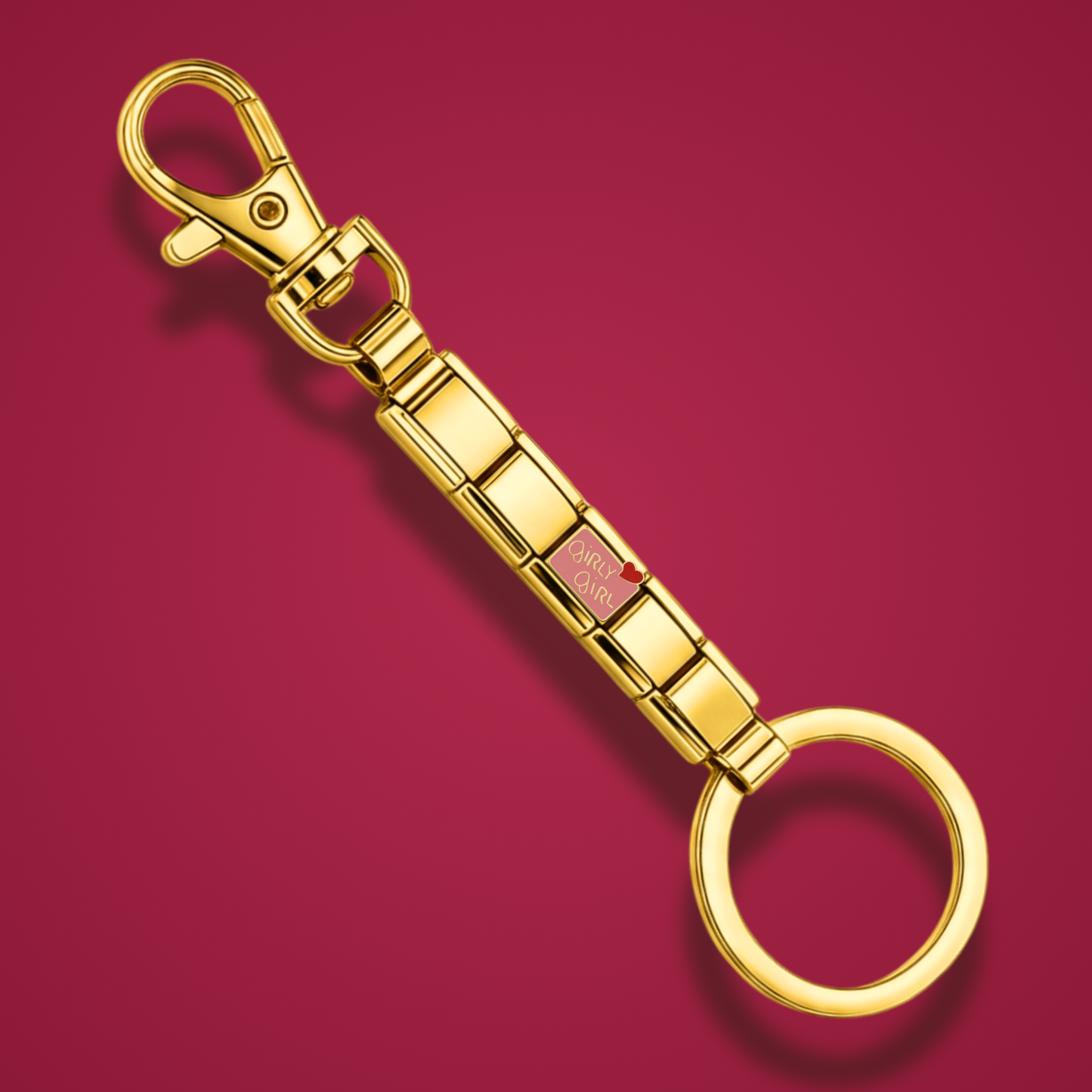 Girly Girl – gold Italian charm worn on an Italian charm bracelet