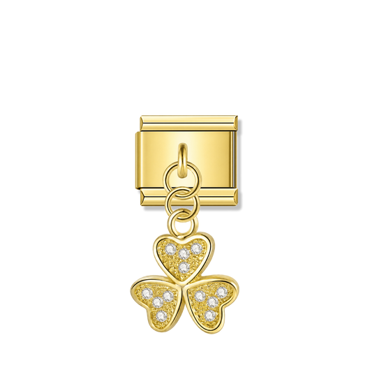 Golden Clover – gold Italian pendant charm by Italycharm