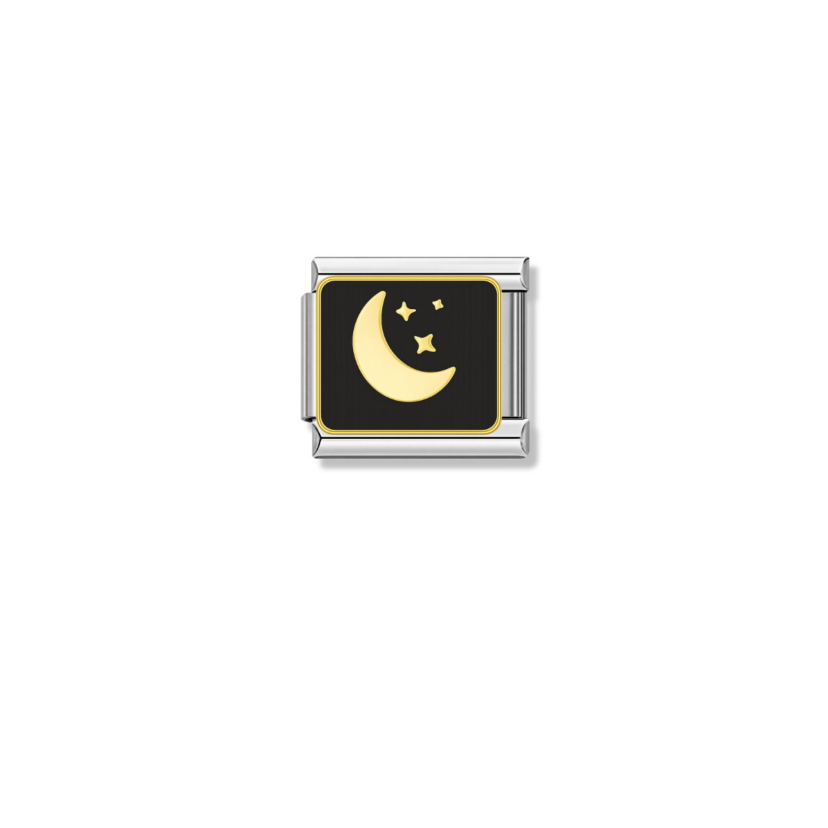 Golden Crescent Moon – silver Italian charm by Italycharm