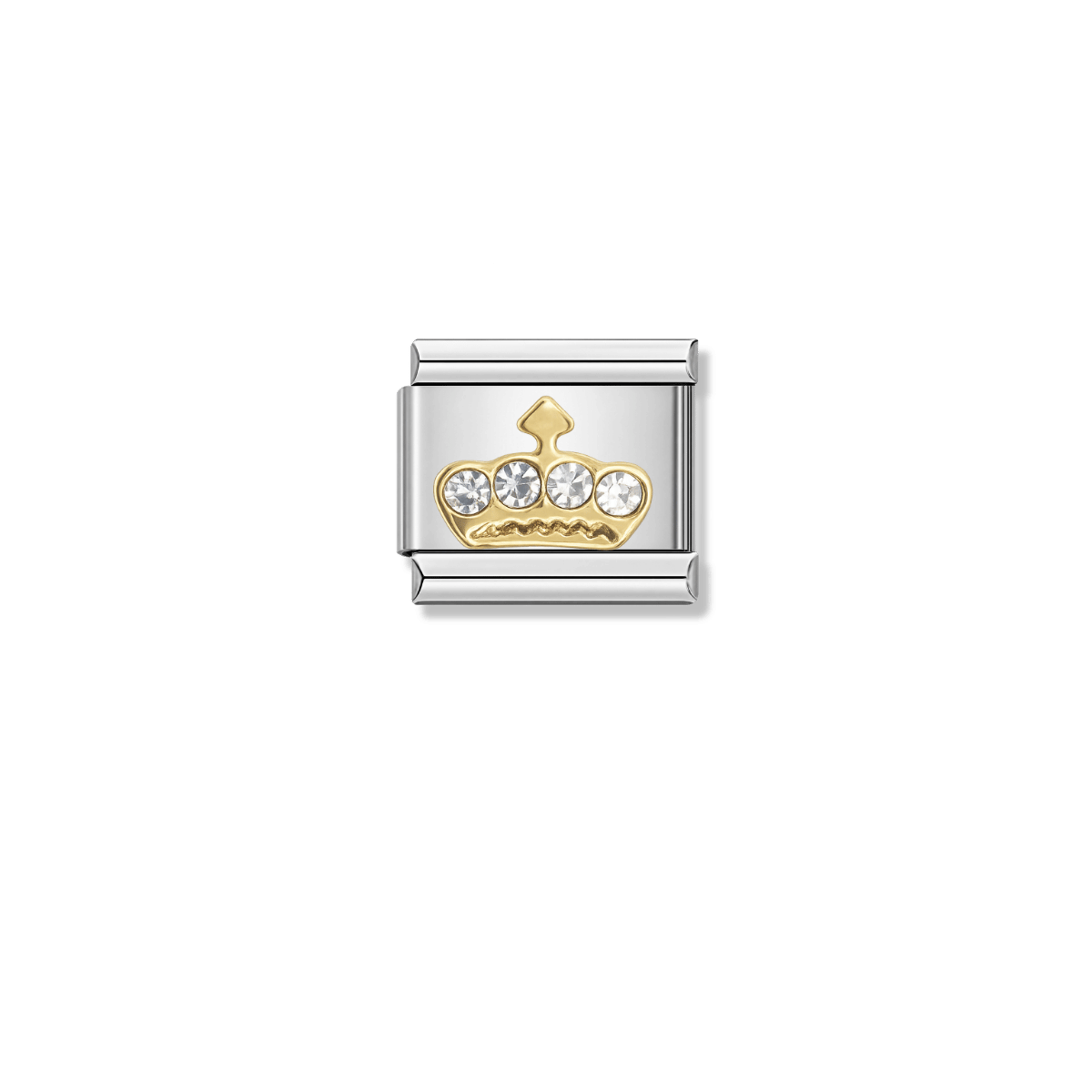 Golden Crown with CZ – silver Italian charm by Italycharm